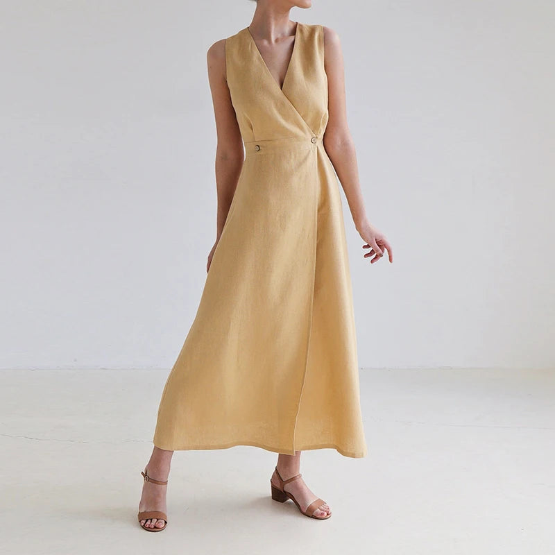 Women 100% Cotton Vintage Maxi Dress