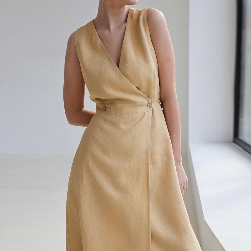 Women 100% Cotton Vintage Maxi Dress