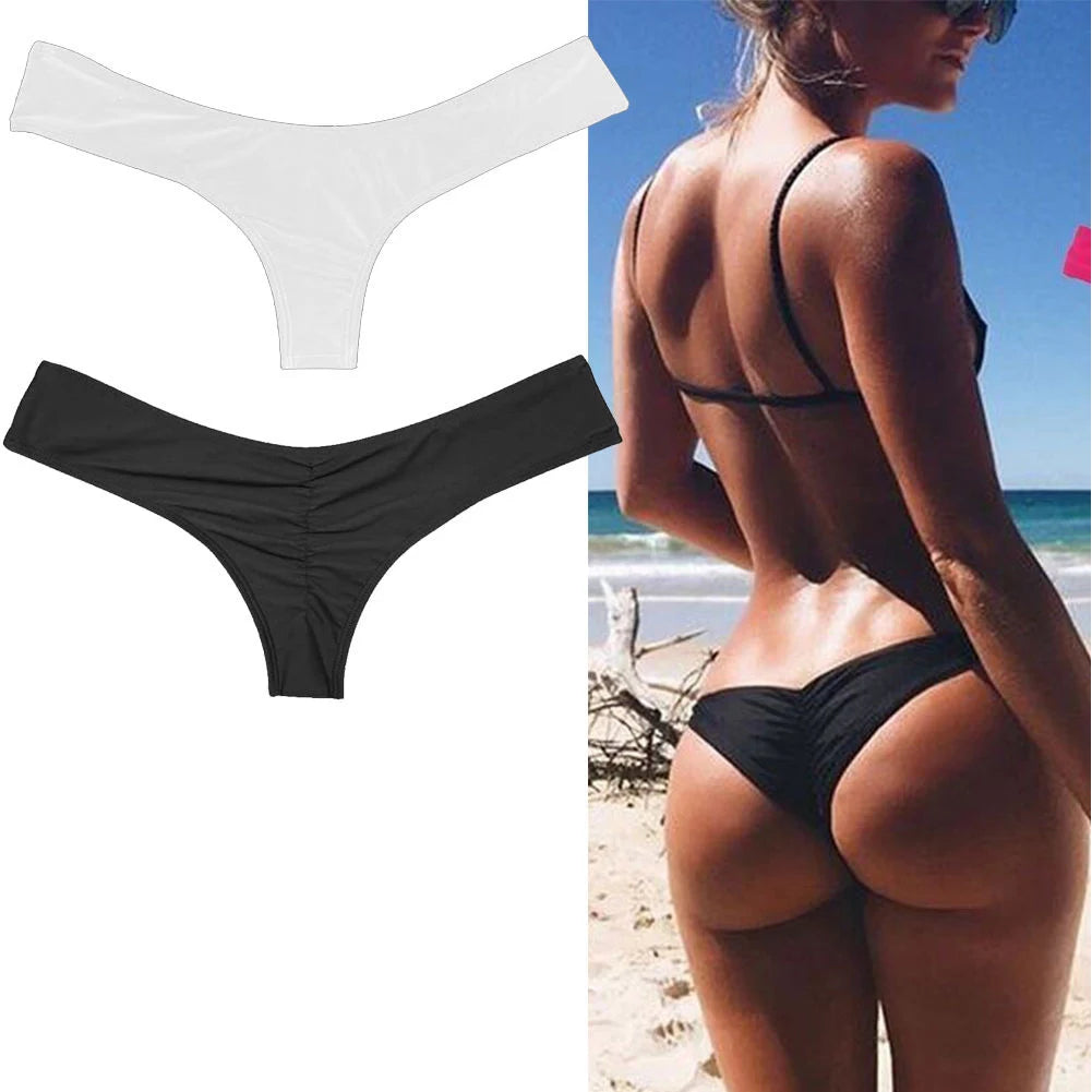 Bikinis Sexy Women Bikini Brazilian Cheeky Bottom Thong V Swimwear