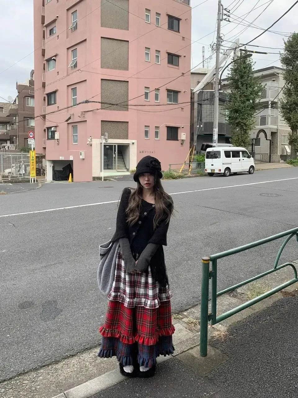 Winter Dresses Christmas Long Skirt Spliced Lace Contrast Colors Fashion