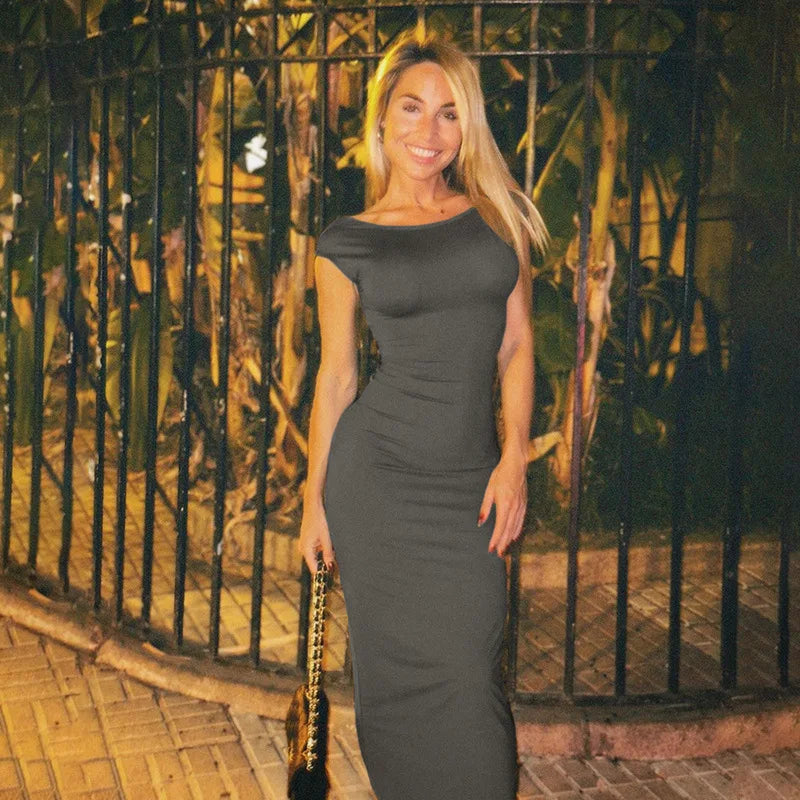 Sexy Black Maxi Dresses For Women Summer New Streetwear Fashion