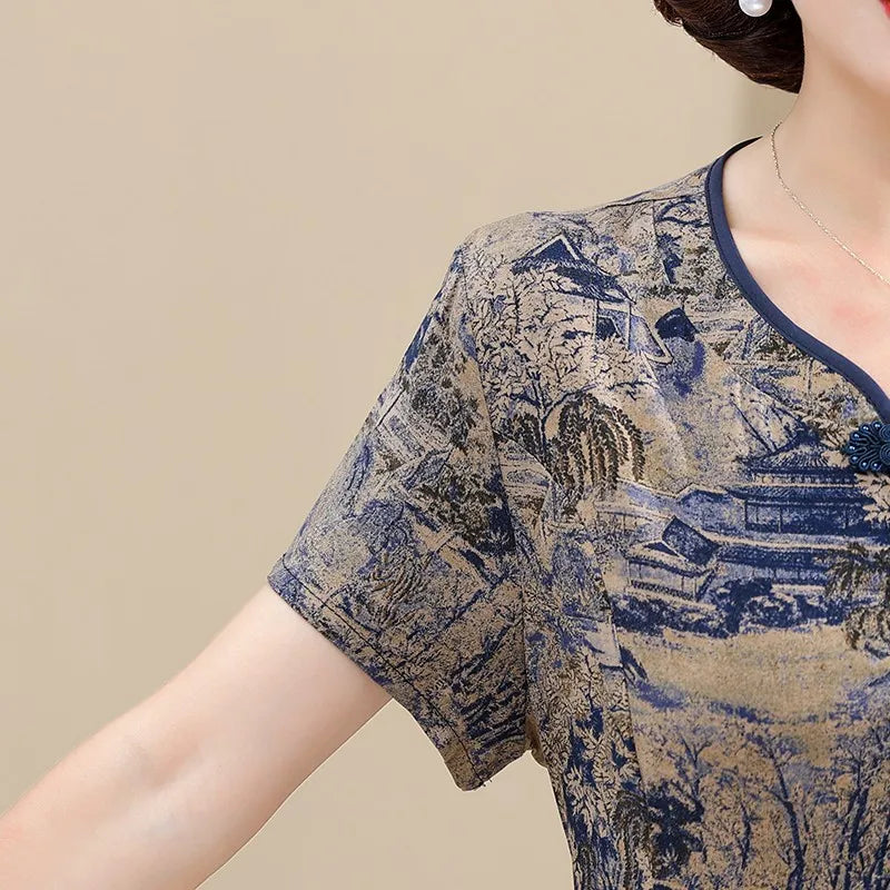 Fashion Casual Summer Dress For Women Floral Printing Fashion
