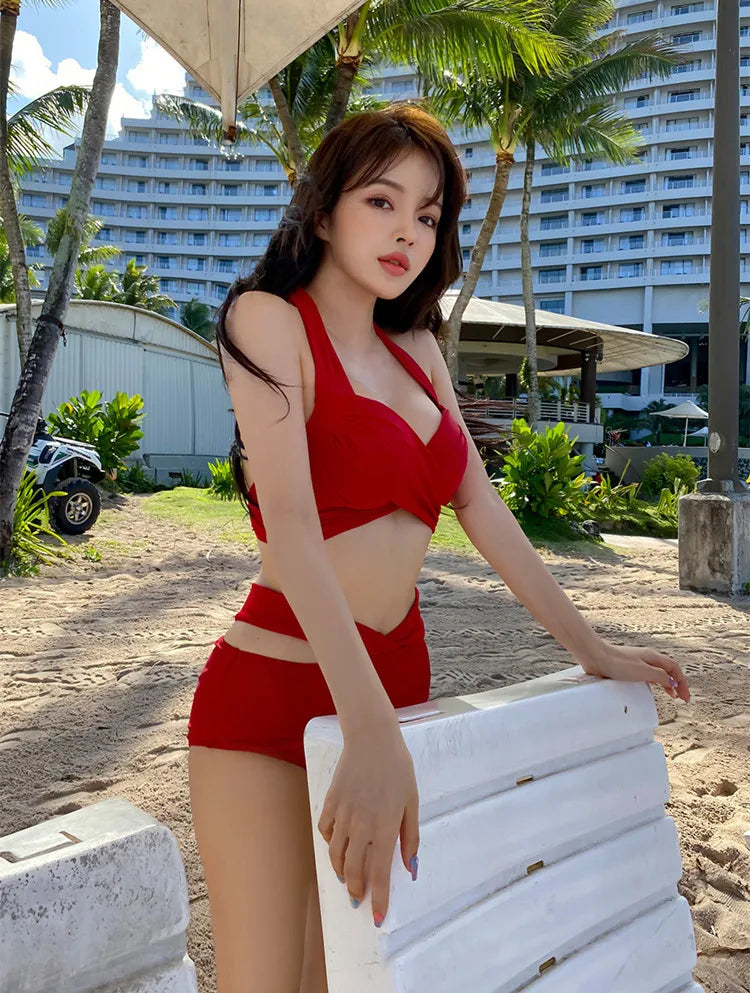 White High-Waist Women's Bikini