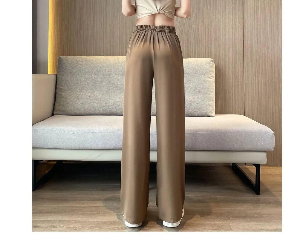 casual pants woman High sense pendant black suit wide leg high Dress