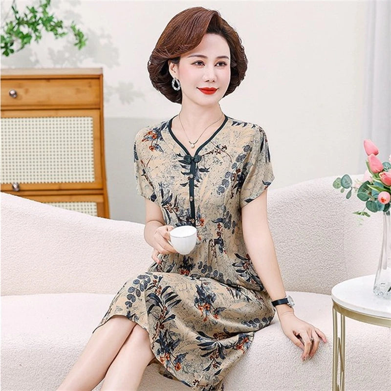 Fashion Casual Summer Dress For Women Floral Printing Fashion