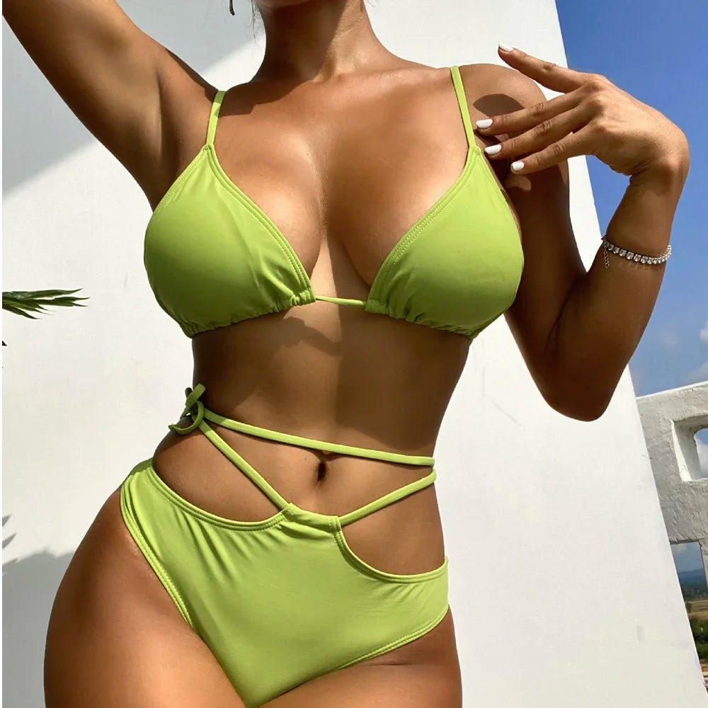 Women Sexy Trikini Triangle Cup Brazilian Bikini