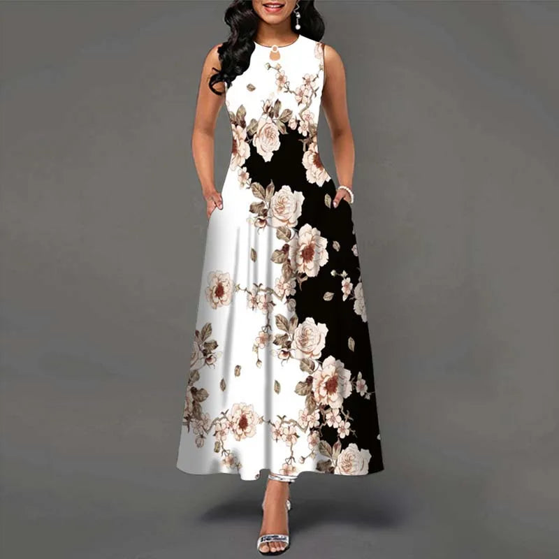 Summer Sleeveless Maxi Dress for Women Elegant Dress
