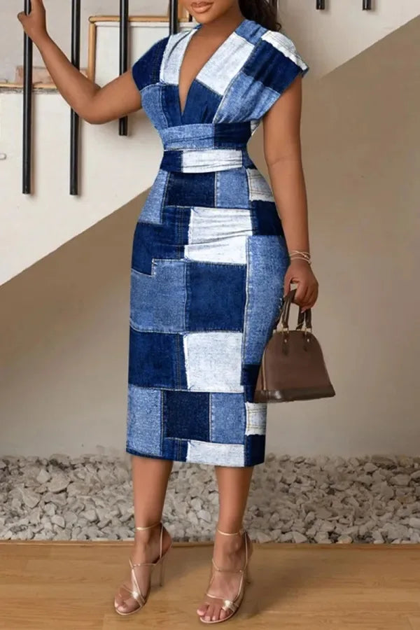 Sexy V Neck Sleeveless Wrap Dress Office Lady Spring Summer Fashion For Women