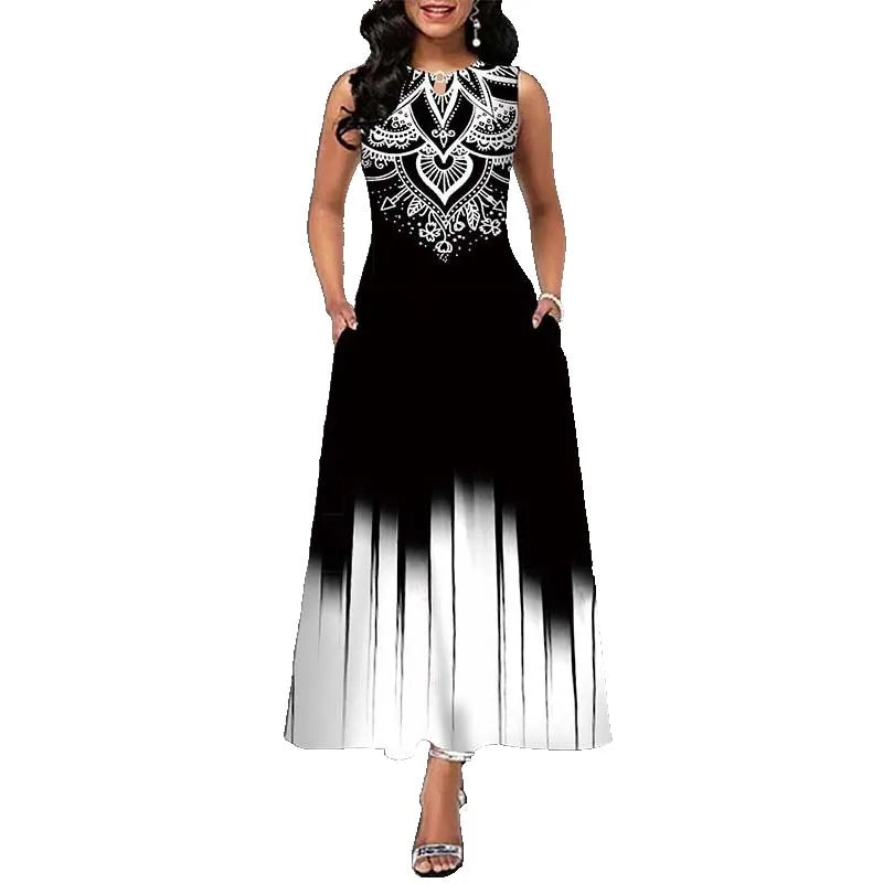 Summer Sleeveless Maxi Dress for Women Elegant Dress