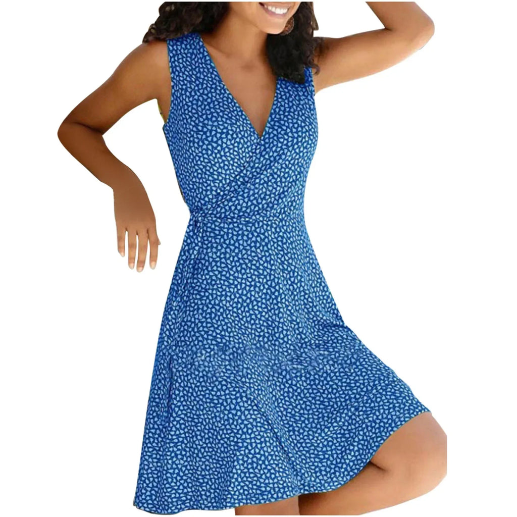 Dresses for Women  Casual Plus Size Women's Floral Wrap V Neck Midi Dress