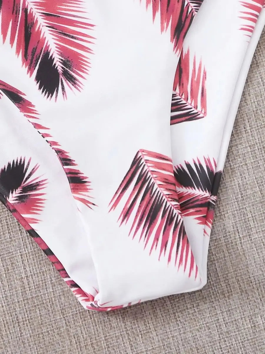 Women Swimwear Floral Random Print Set Push-Up Bikinis