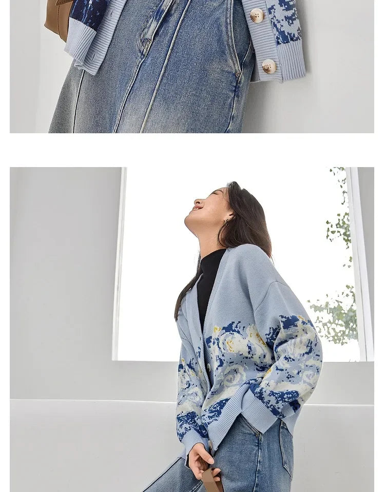 Winter Women‘s Cardigan Designer Knitted Sweater Coat Female New Fashions