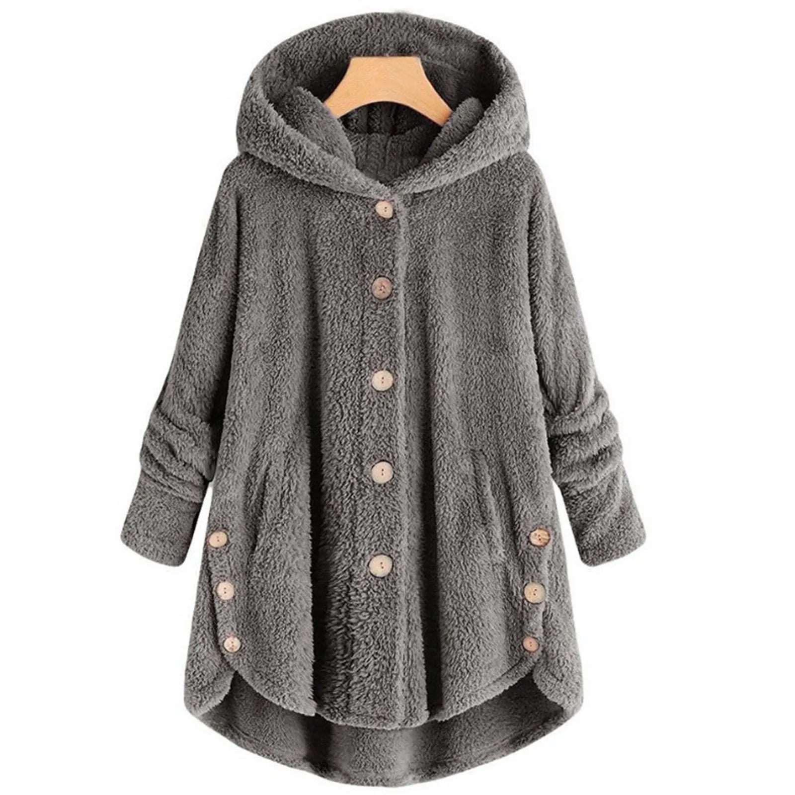 Women Warm Coat Wool Jacket Hooded Jacket New Women's Coats Solid Color Jacket