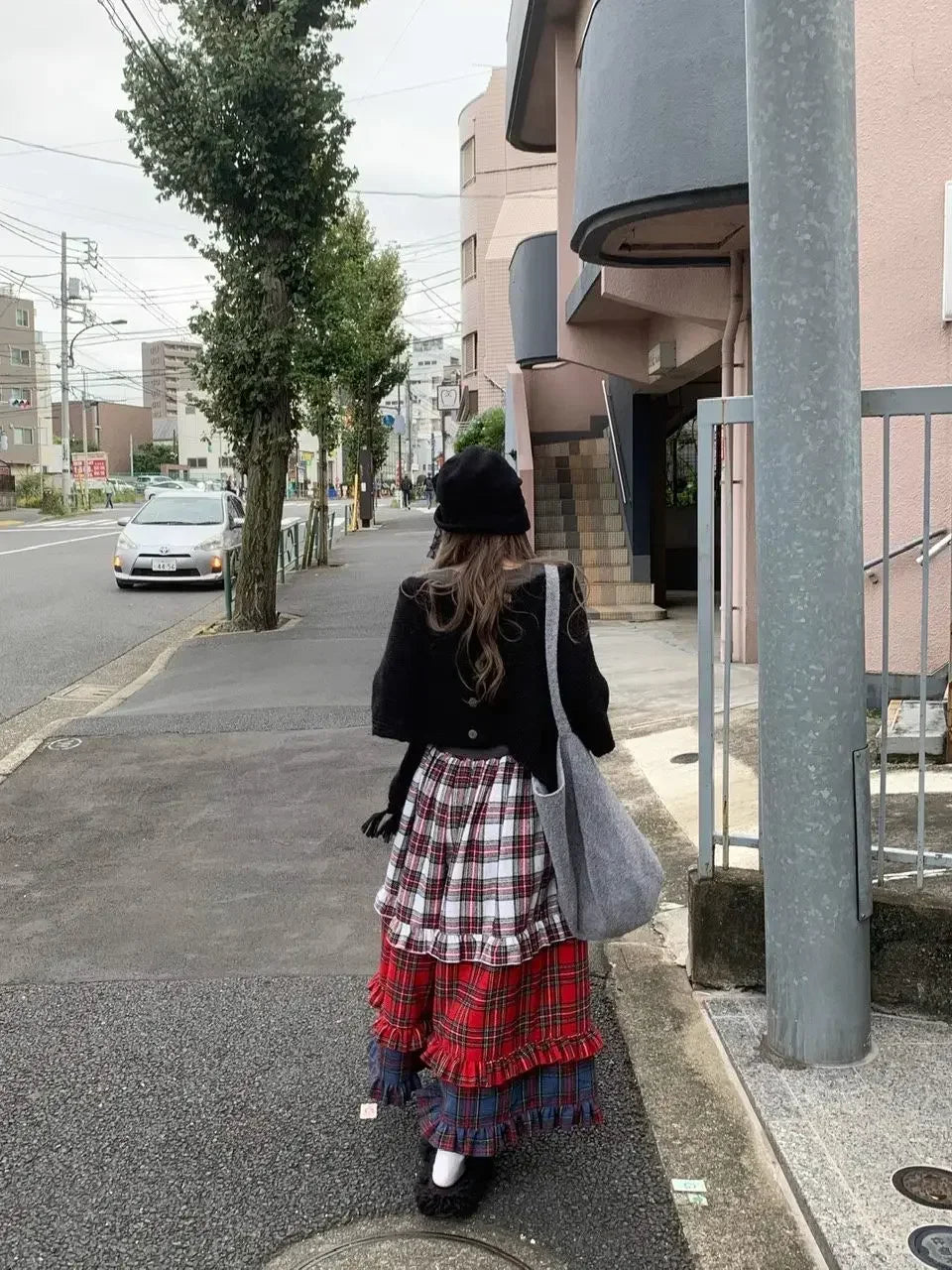 Winter Dresses Christmas Long Skirt Spliced Lace Contrast Colors Fashion