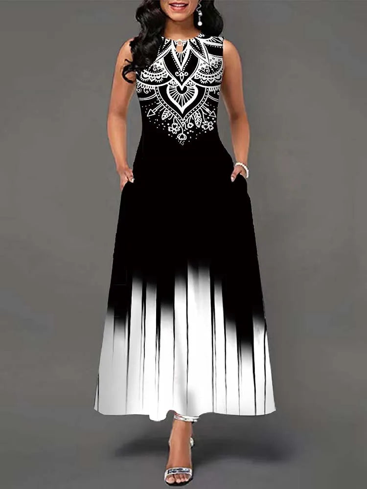 Summer Sleeveless Maxi Dress for Women Elegant Dress