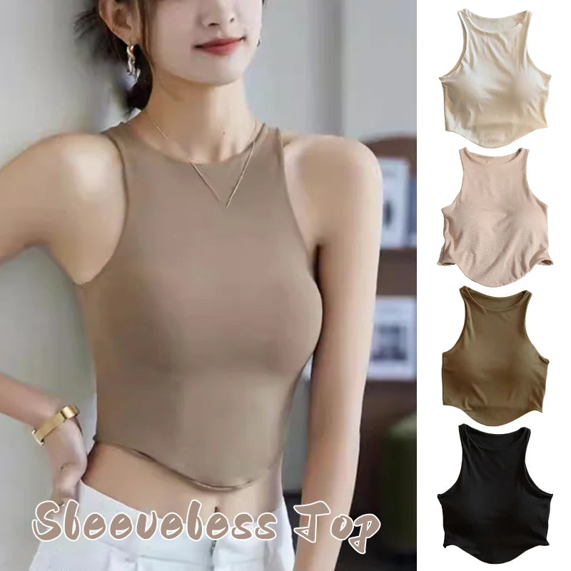Summer Women Top with Cups Comfortable Top