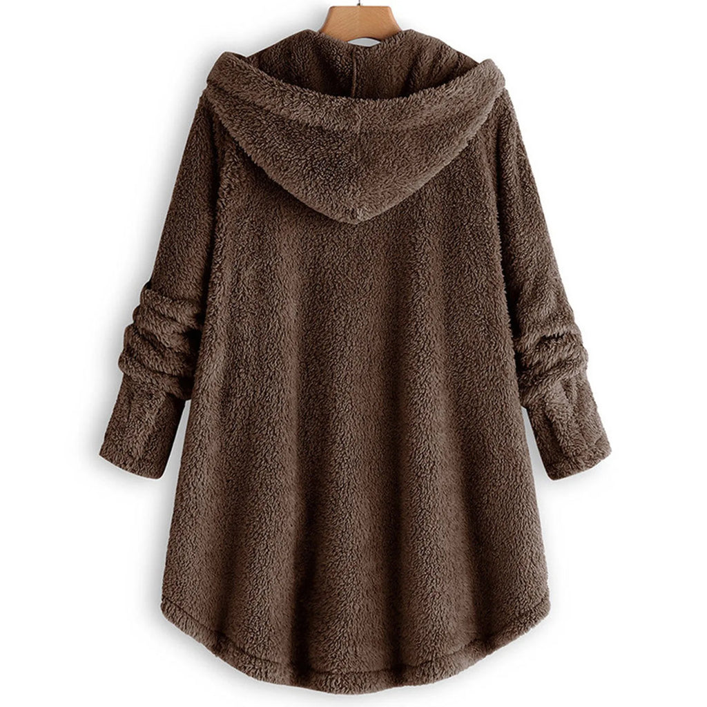 Women Warm Coat Wool Jacket Hooded Jacket New Women's Coats Solid Color Jacket