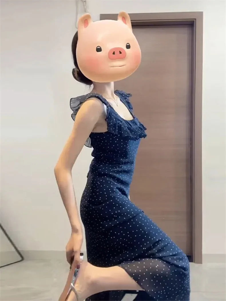 Casual Fashion Street Sleeveless Dresses Female Chicly Summer Fashion