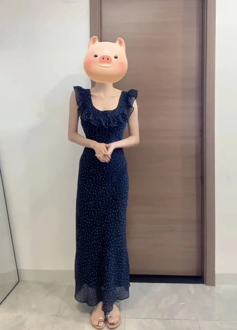 Casual Fashion Street Sleeveless Dresses Female Chicly Summer Fashion