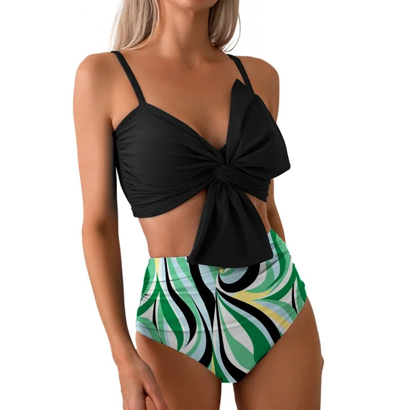 Woman Hot Spring Two Pieces Swimsuit with Briefs Women Sexy Biknis