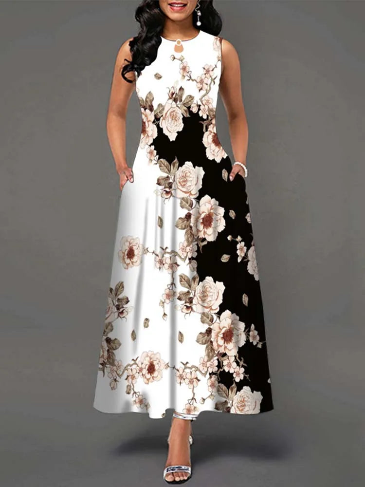Summer Sleeveless Maxi Dress for Women Elegant Dress