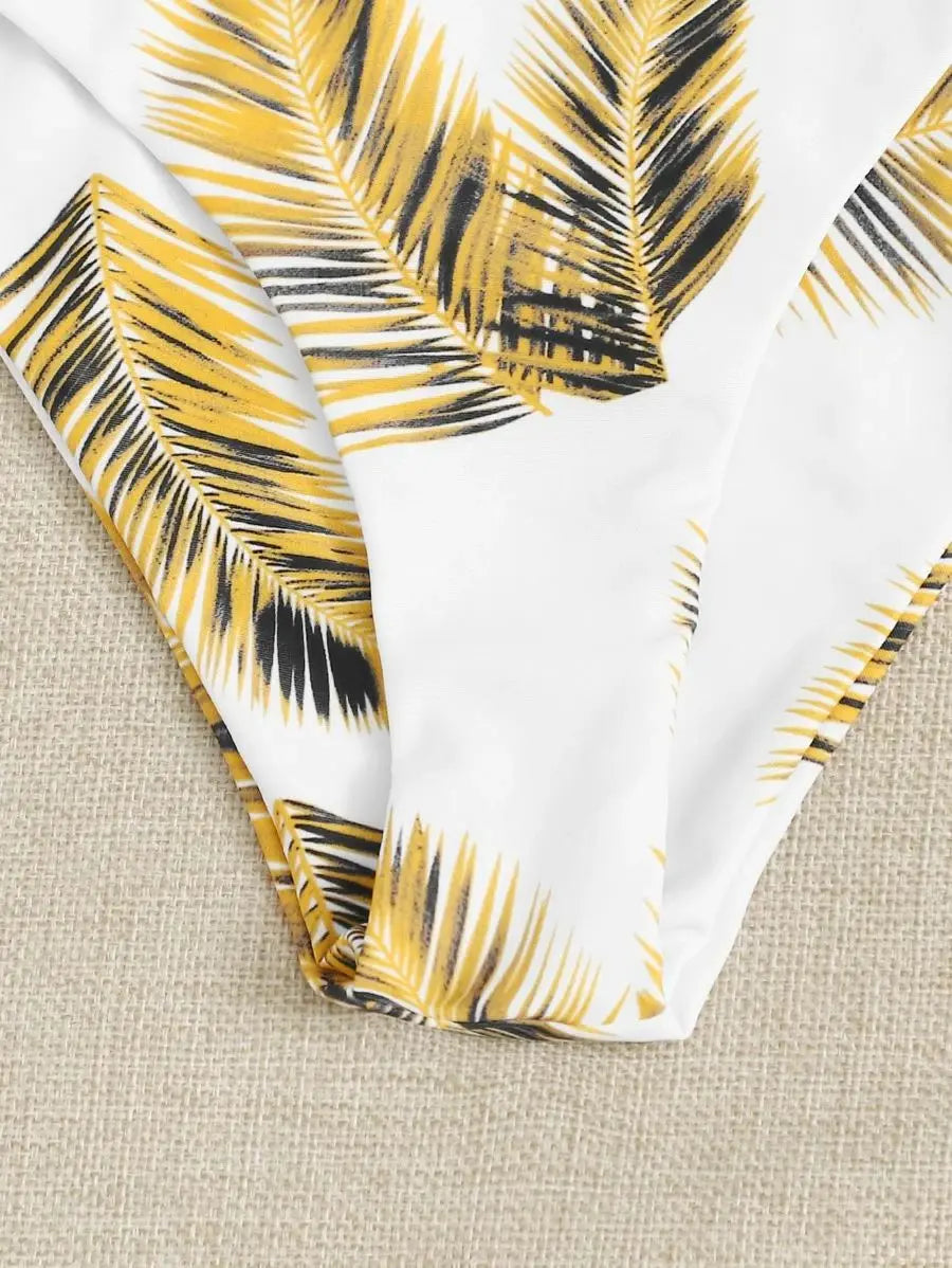 Women Swimwear Floral Random Print Set Push-Up Bikinis