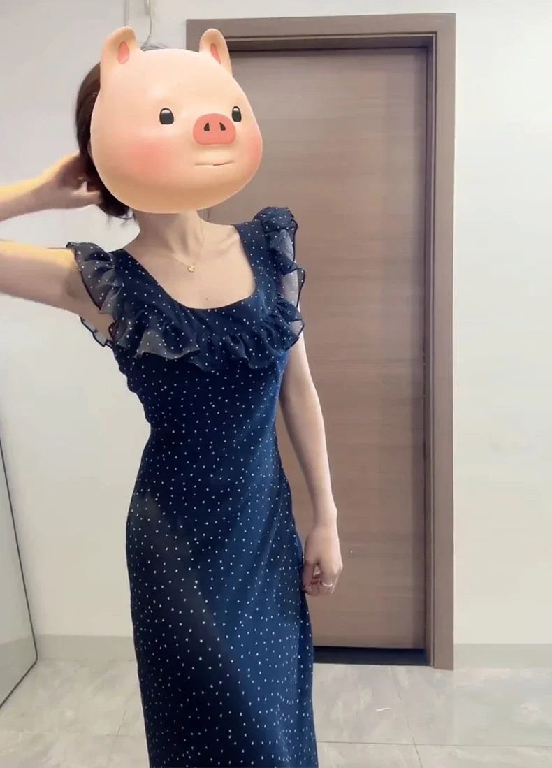 Casual Fashion Street Sleeveless Dresses Female Chicly Summer Fashion