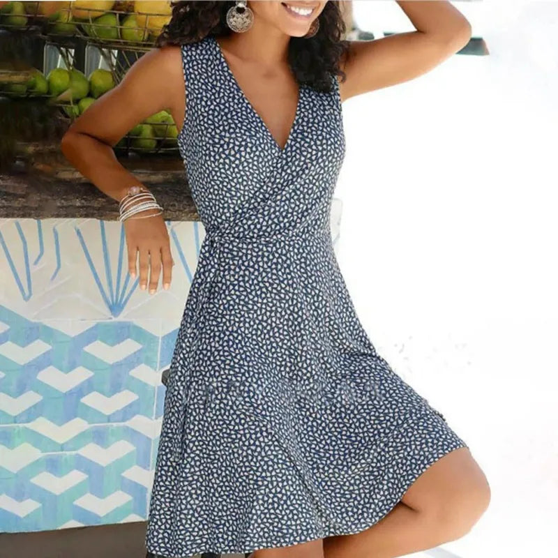 Dresses for Women  Casual Plus Size Women's Floral Wrap V Neck Midi Dress