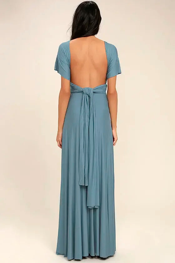 Sexy Women Multiway Wrap Convertible Boho Maxi Club Red Bandage Long Dress