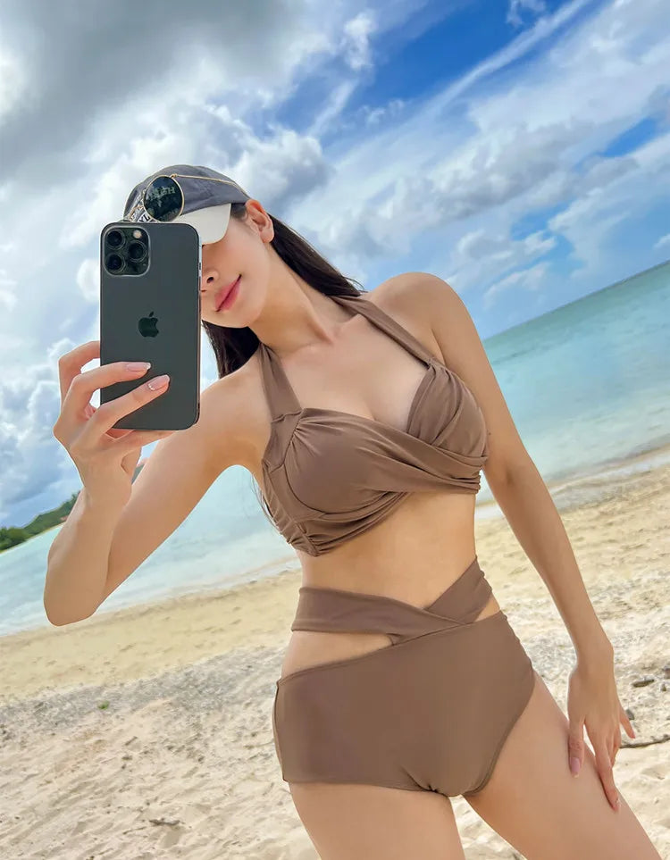 White High-Waist Women's Bikini