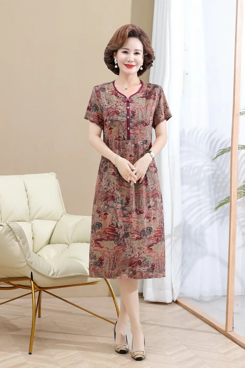 Fashion Casual Summer Dress For Women Floral Printing Fashion