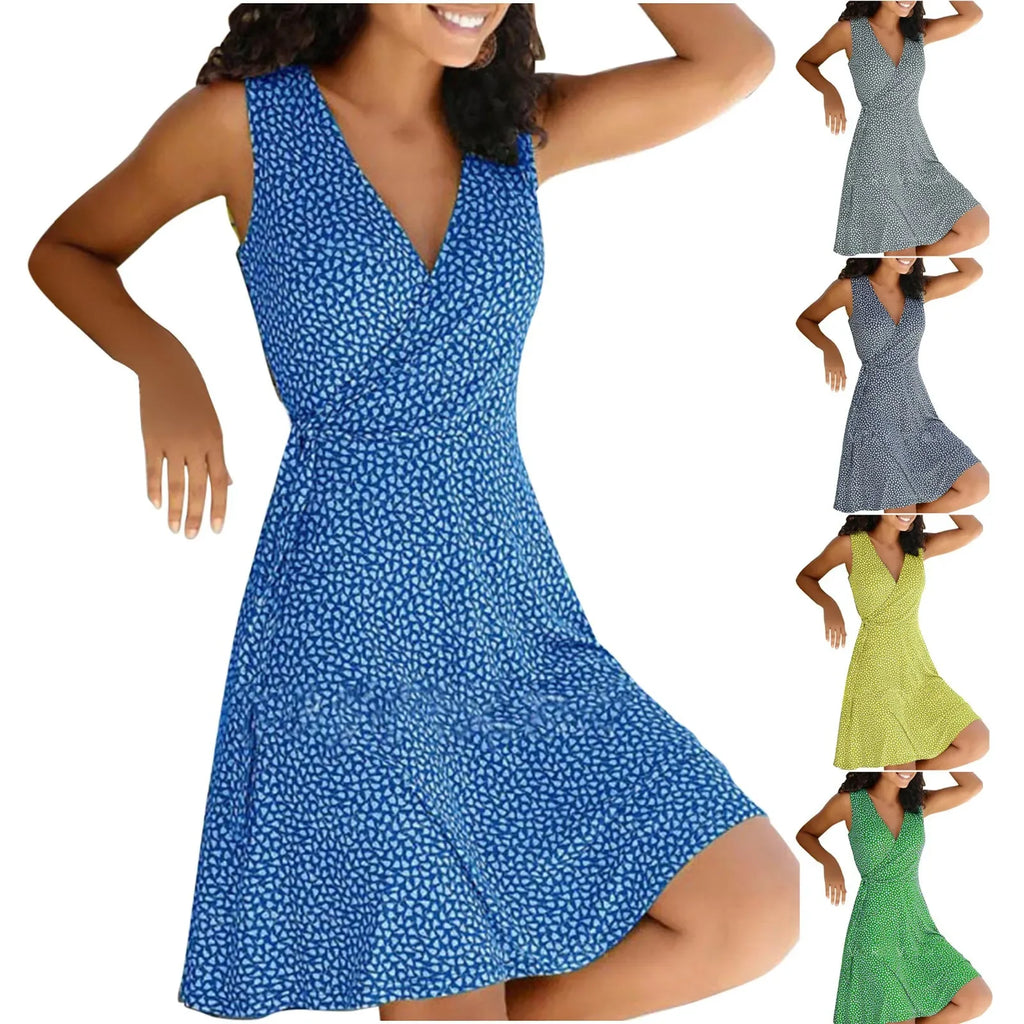 Dresses for Women  Casual Plus Size Women's Floral Wrap V Neck Midi Dress