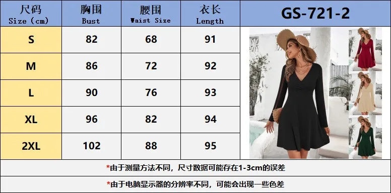 Women's Winter Wrap Dress - A-Line Mini Dress