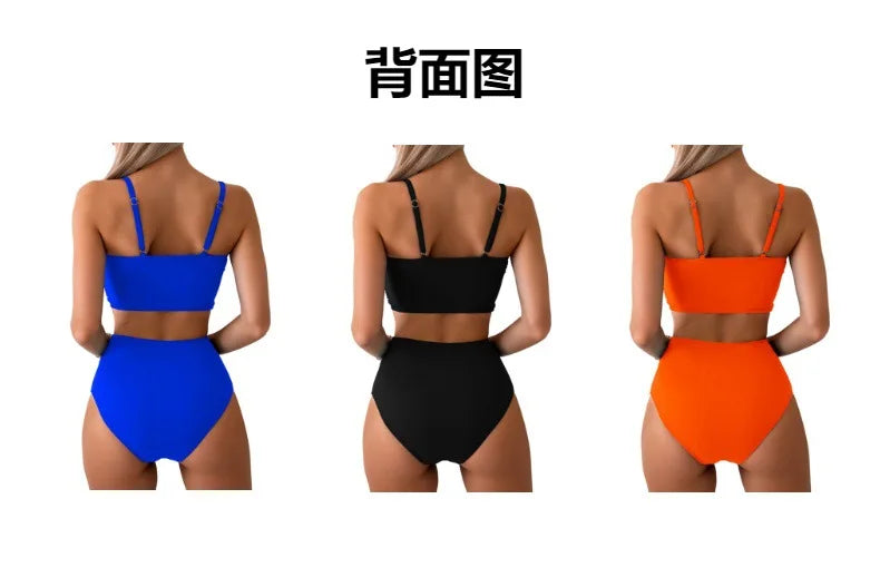 Woman Hot Spring Two Pieces Swimsuit with Briefs Women Sexy Biknis