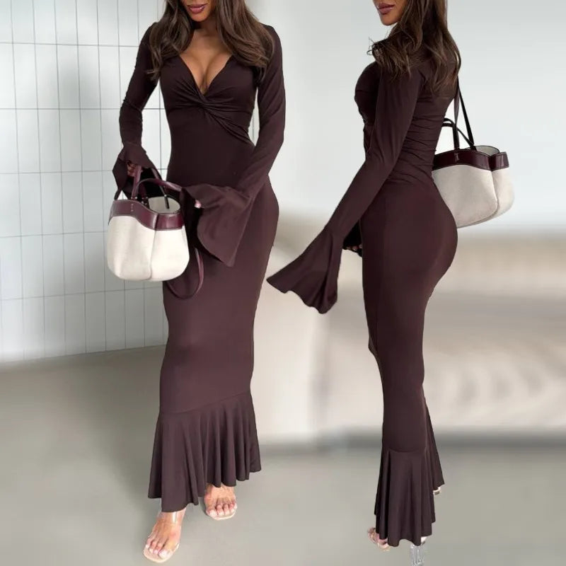 Autumn and Winter New Women's Long Dresses Fashion