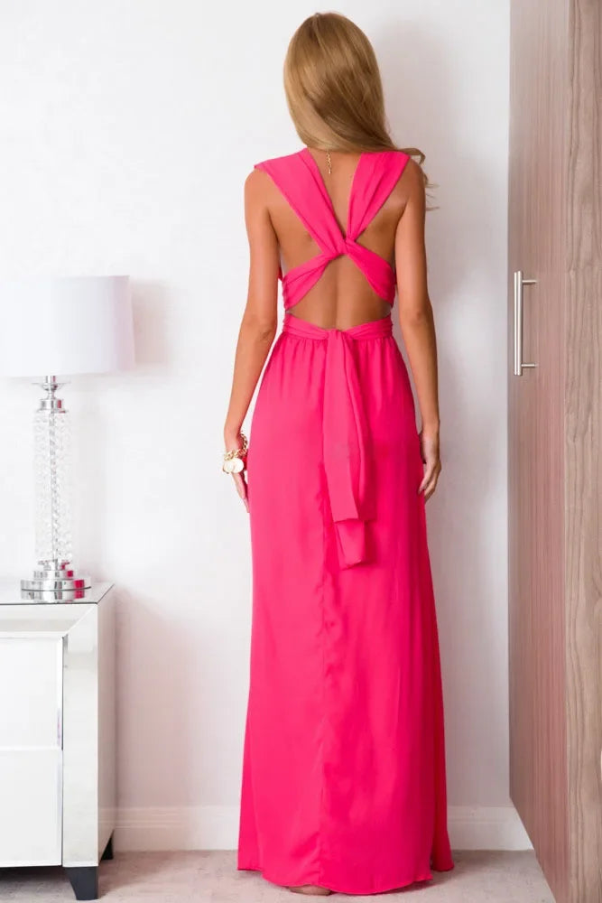 Sexy Women Multiway Wrap Convertible Boho Maxi Club Red Bandage Long Dress
