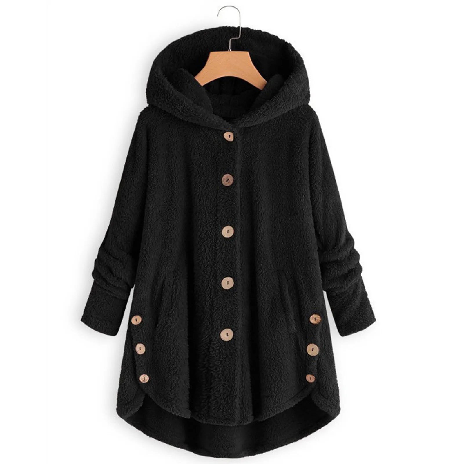 Women Warm Coat Wool Jacket Hooded Jacket New Women's Coats Solid Color Jacket
