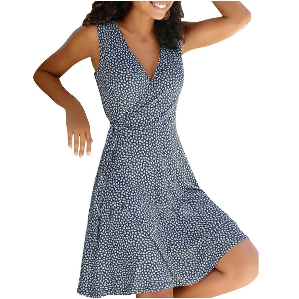 Dresses for Women  Casual Plus Size Women's Floral Wrap V Neck Midi Dress