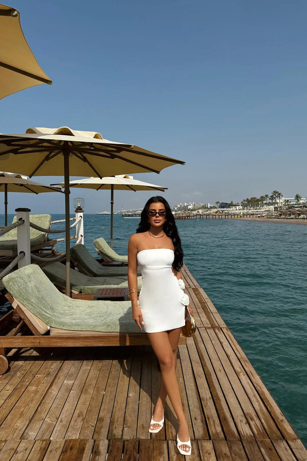 Sexy Slim-Fit Wrap Dress Summer European American Style Side Slit 3D