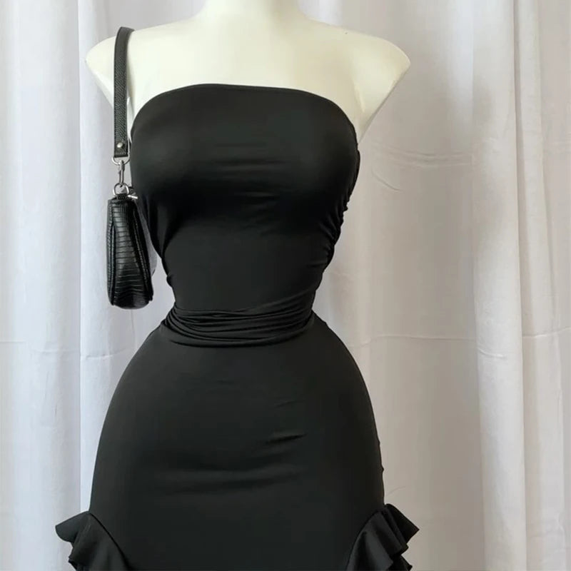 Summer Maxi Women's Dress Vintage Elegant black Fashion