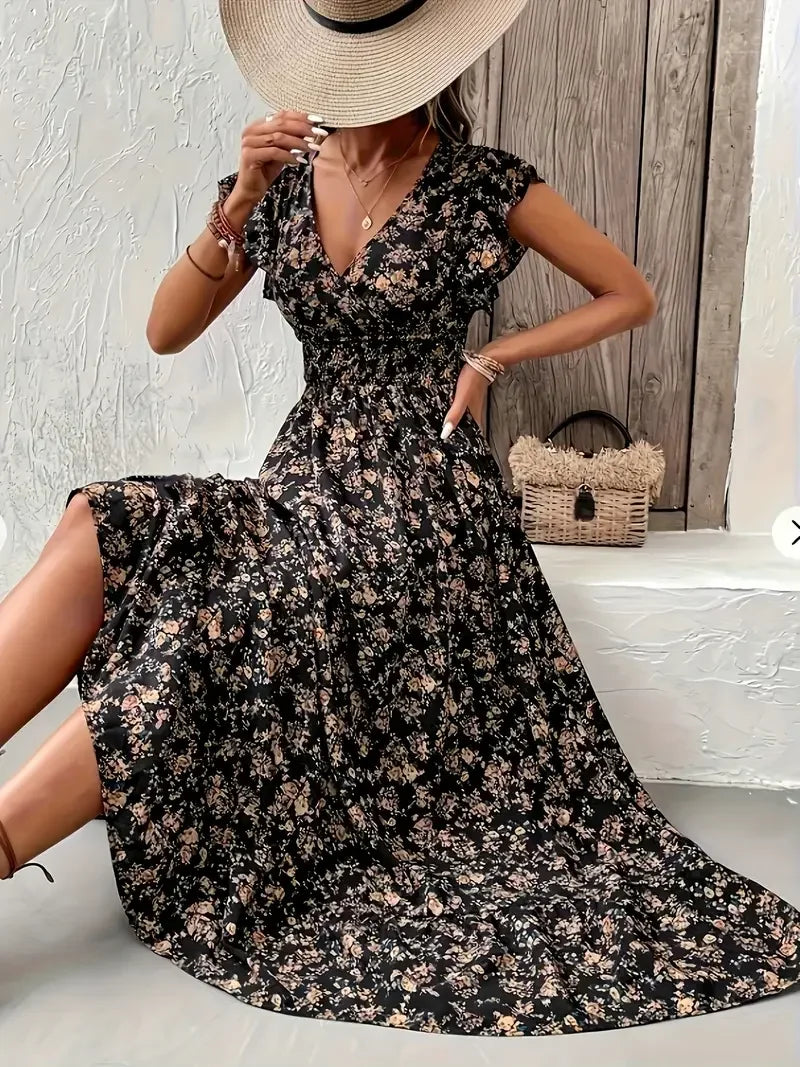 Plus Size Women's Trendy Floral Maxi Dress