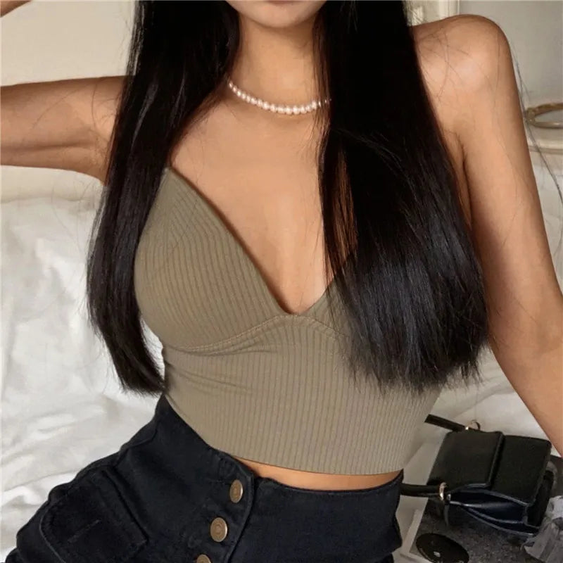 Women Tops Sexy Solid Crop Top Women