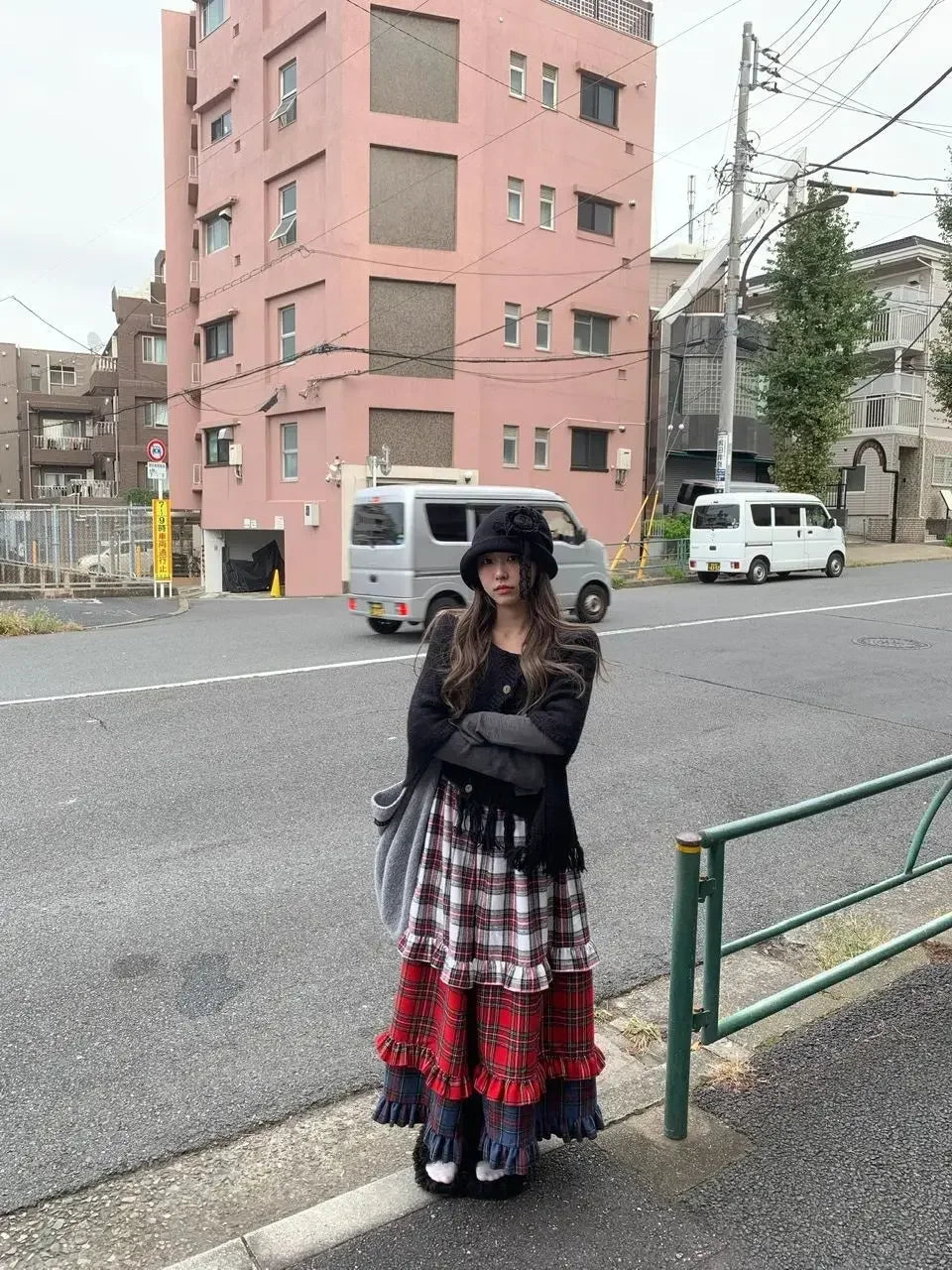 Winter Dresses Christmas Long Skirt Spliced Lace Contrast Colors Fashion