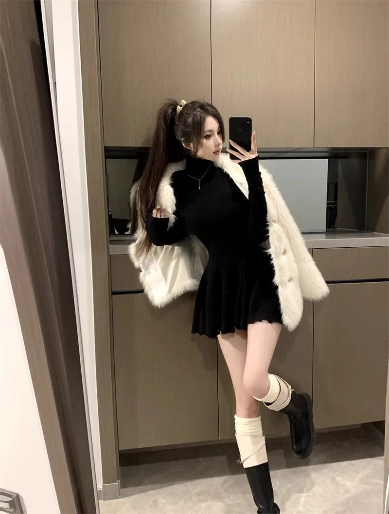 Autumn and Winter Fashion New Women's Elegant and Sexy Hot Girl Inner Dress Fashion