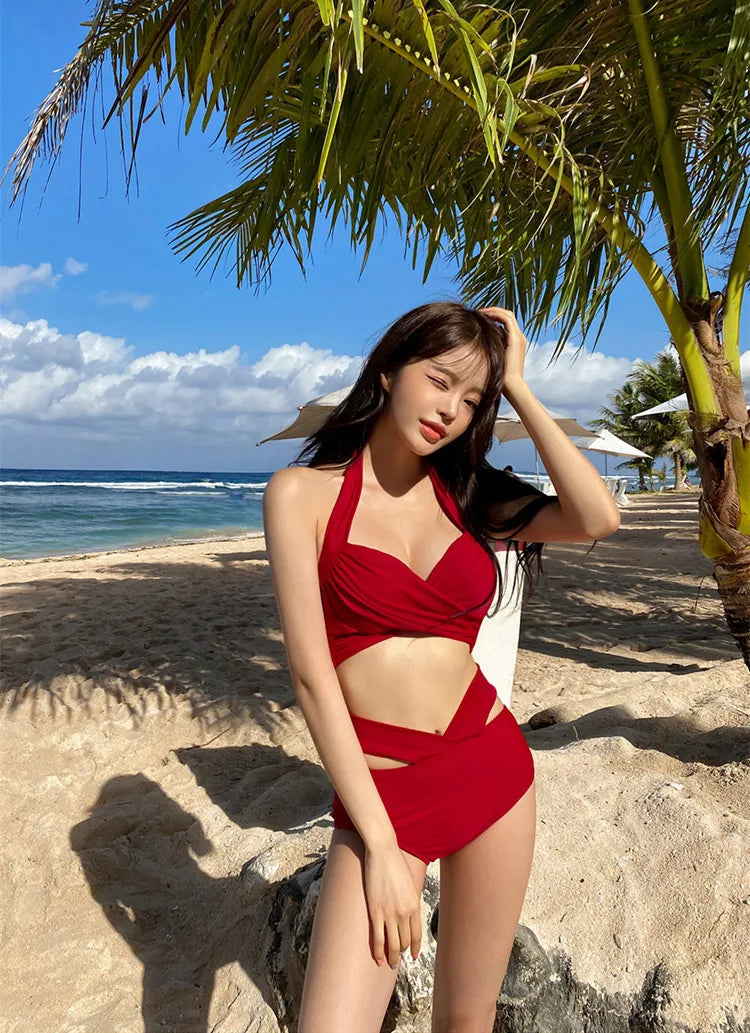 White High-Waist Women's Bikini