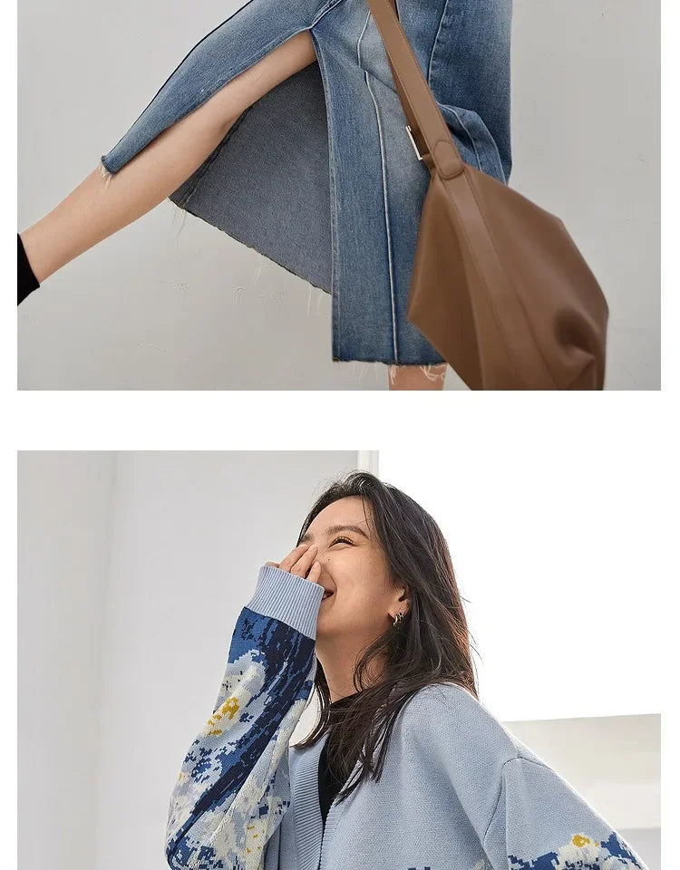 Winter Women‘s Cardigan Designer Knitted Sweater Coat Female New Fashions