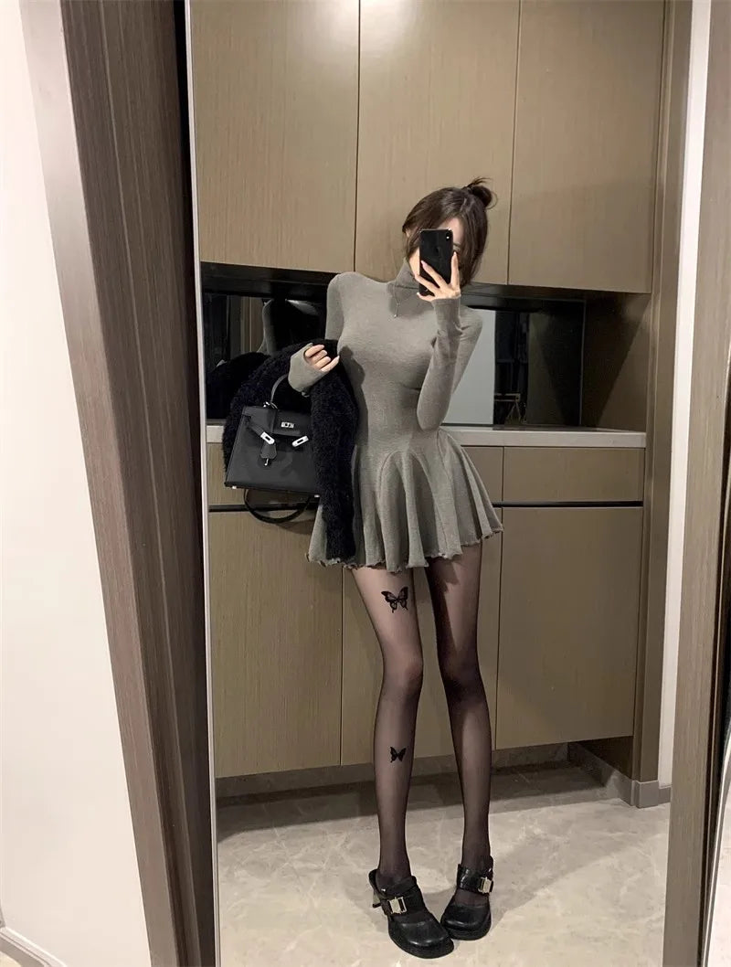 Autumn and Winter Fashion New Women's Elegant and Sexy Hot Girl Inner Dress Fashion