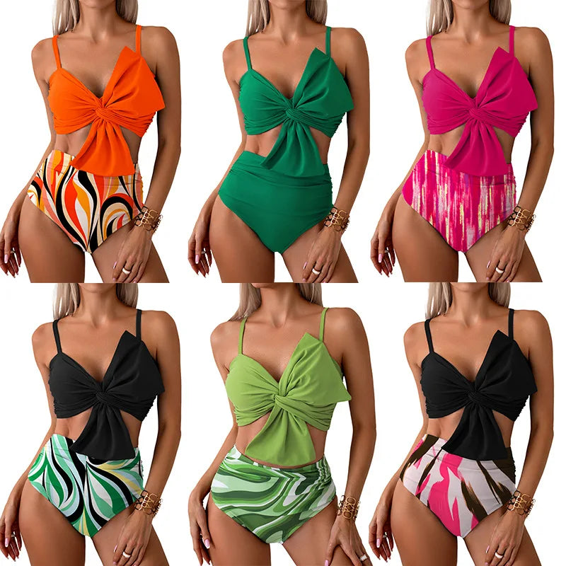 Woman Hot Spring Two Pieces Swimsuit with Briefs Women Sexy Biknis