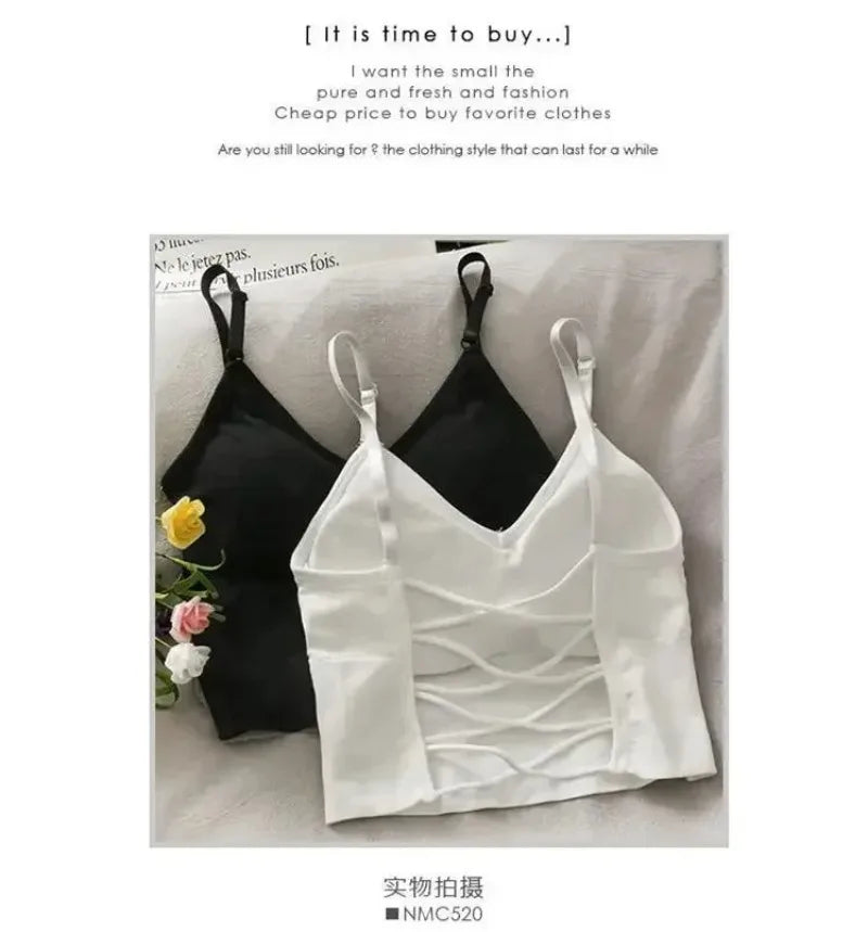 Women Tops Sexy Tank Top Women Built in Bra Solid Color Fashion