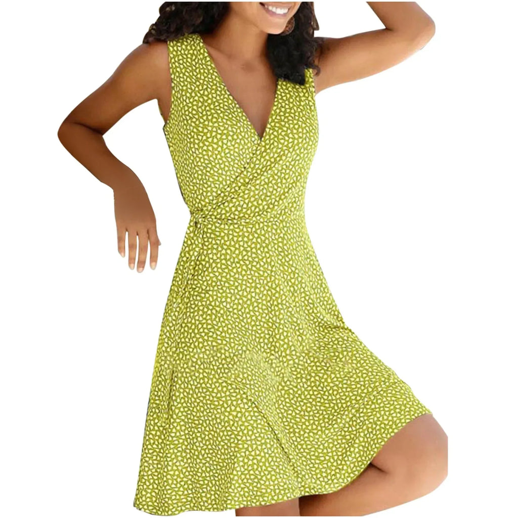 Dresses for Women  Casual Plus Size Women's Floral Wrap V Neck Midi Dress